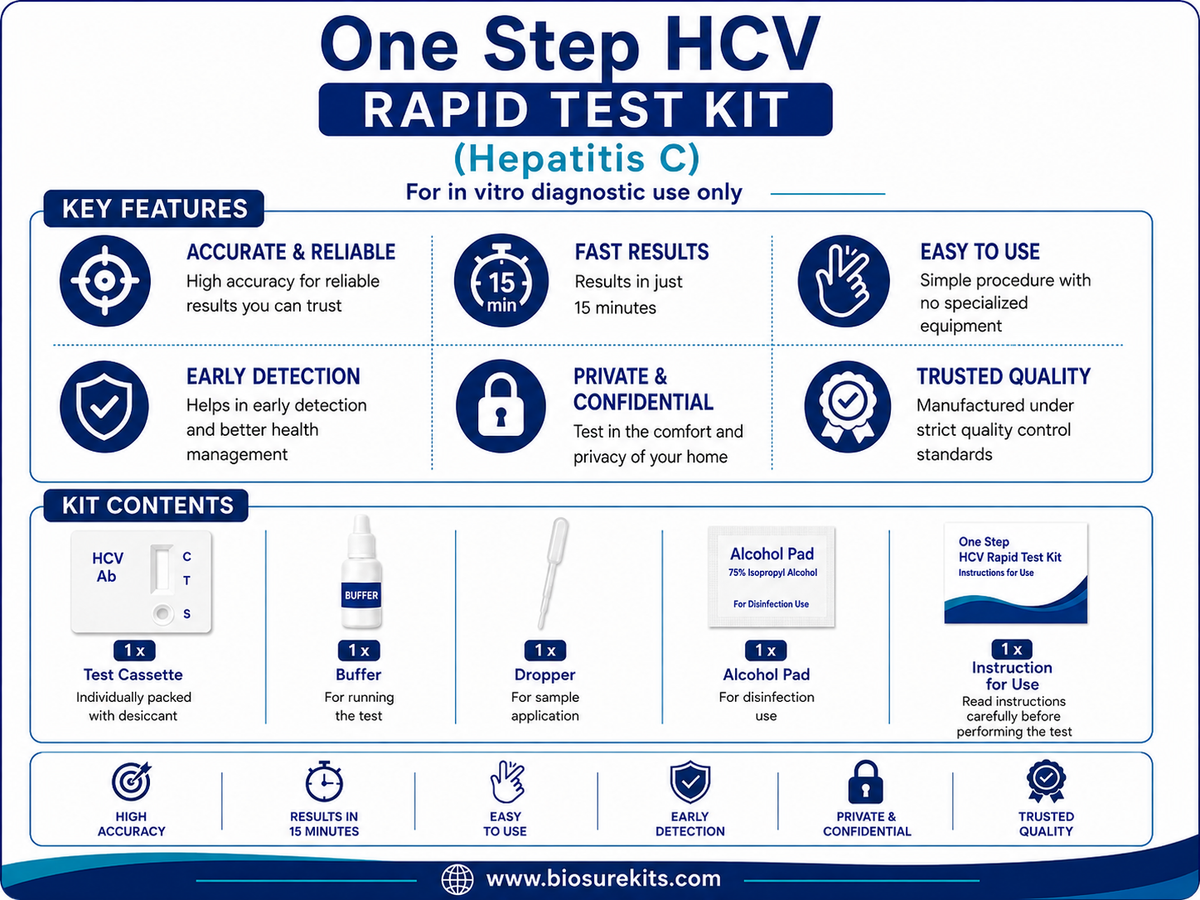 One Step HCV Rapid Test Kit (Hepatitis C)