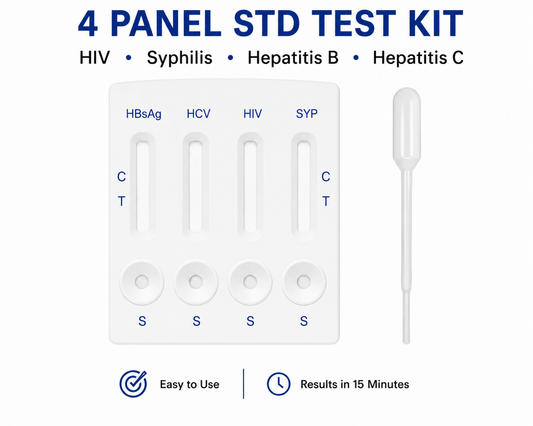 4 Panel STD Test Kit β HIV, Syphilis, Hepatitis B & Hepatitis C